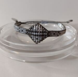 Mishky Gray And White Beaded Bracelet